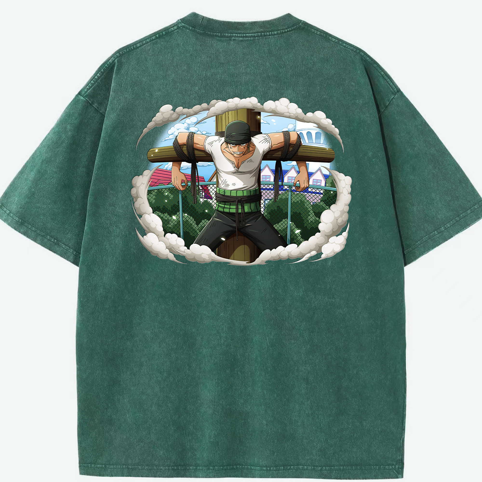 ワンピース ロロノア・ゾロ ONE PIECE Roronoa Zoro 綿100% ヴィンテージ風 半袖Tシャツ（背面プリント）